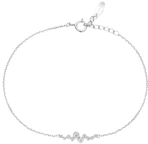 Armband Damen 585 Echtgold, Damen Armband Weissgold Weiß Diamant 0.09 Karat Kettenarmband 14 Karat Weißgold