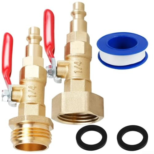 Kit de adaptador de latón para invernadero, 2 piezas, para manguera de jardín y aspersor, con conectores roscados, tamaño de rosca de 12 mm de diámetro