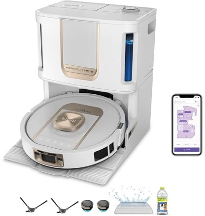 Shark ThermaCharged – Core PowerDetect Nass- und Trocken-Saugroboter | DirtDetect, FloorDetect, automatische Reinigung, EdgeDetect, NeverStuck-Technologie, 3 Stunden ununterbrochene Reinigung