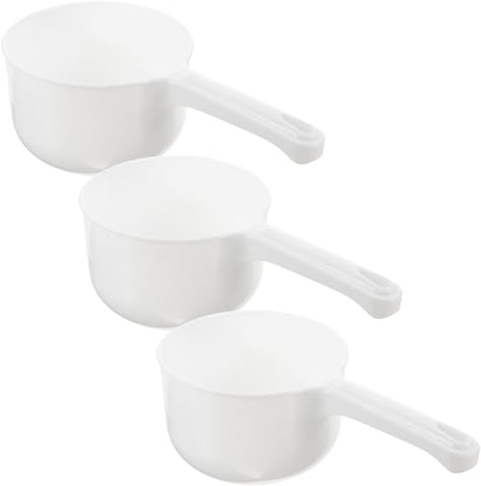 TOYANDONA Cucharón de Agua Doméstico 3 Piezas, Cucharones Gruesos para Baño y Cocina, Pala de Agua Práctica y Cómoda para Uso en Hogar y Riego, Accesorio Multiusos Resistente y Ergonómico