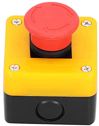 ANKROYU Botón de parada de emergencia de grado industrial 10A, interruptor pulsador con cabeza de hongo roja, 1 contacto NA 1 NC para panel de control de seguridad de maquinaria de