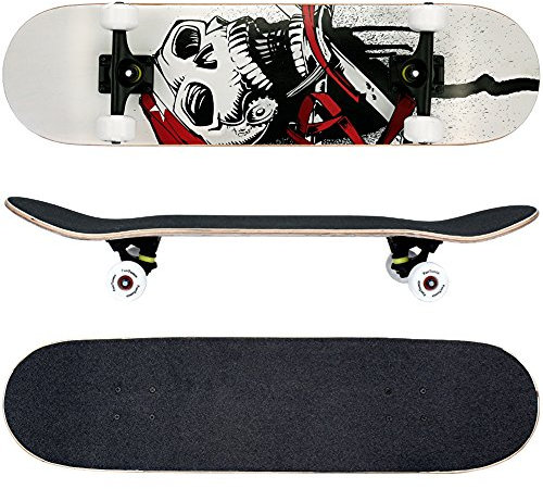 FunTomia Skateboard mit ABEC-9 Kugellager Rollenhärte 100A und 100% 7-lagigem kanadisches Ahornholz Skate Board mit Kicktail