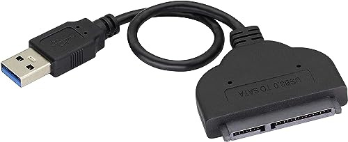 zdyCGTime Adaptateur SATA SSD,Câble Adaptateur double USB Mâle vers SATA 22Broches 2.5 Disque dur,Compatible avec Windows 8/7/10 / Vista/XP, Mac OS 9/10 et d'autres systèmes.