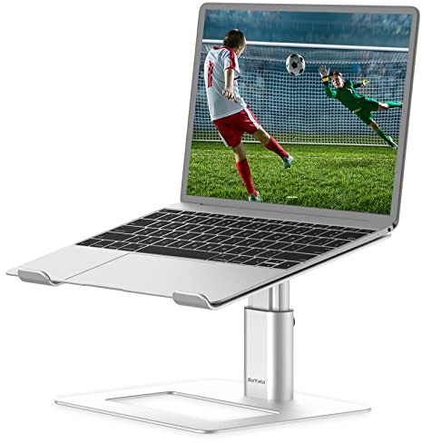 BoYata Laptop Stand, Ergonomic Aluminum Height Adjustable Computer Stand Laptop Riser Holder for Desk, Compatible with MacBook Pro/Air, Dell, Lenovo, HP, Samsung, More Laptops 11-17