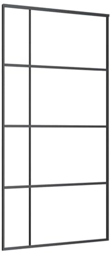 vidaXL Schiebetür Schiebetürsystem Glastür Glasschiebetür Ganzglasschiebetür Tür Innen mit Alurahmen ESG Glas Aluminium 102,5x205 cm Weiß
