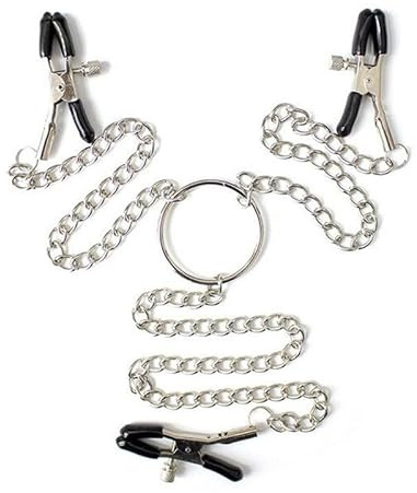 Nipple and Clit Clamps, Nipple Vice Clamps with Chain Connectors, Nipple and Clitoral Clamps