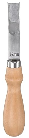 QUARKZMAN Cuero Borde Biseladores 12mm Skiver Cuero Herramienta Cuero Borde | Rebajado Biselador, Inoxidable Acero, Ancho Boca, con Madera Mango, para Adelgazamiento Elaboración