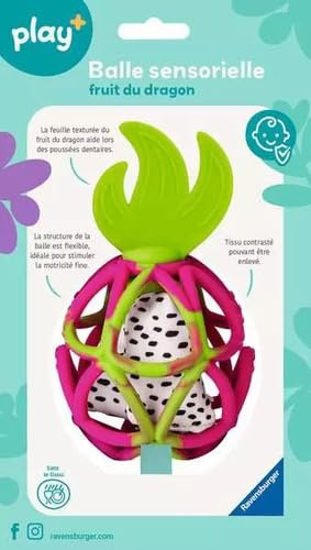 Ravensburger Play+ - Balle Sensorielle Fruit du Dragon Silicone Dès 6 Mois - Balle Activité Bébé et Hochet de Dentition - Jouet Multi-Sensoriel - Motricité et Éveil - 34013
