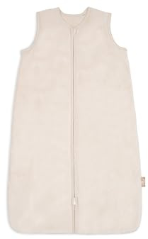 Jollein sovsäck baby – 90 cm – sammet – havregryn – bomull – 2,0 TOG – utan ärmar – Oeko-TEX certifierad – baby sovsäck – för vår och höst