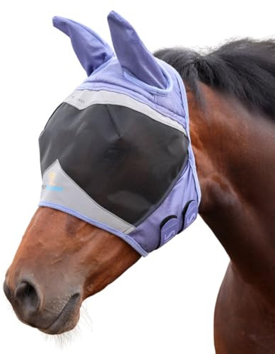 Shires FlyGuard Pro Fine Mesh Fly Mask with UV Protection Sky/Full/Ears