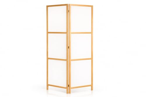 RIIMARE - Paravent Innen Raumteiler Holz Japan 80x172 cm 2-teilig Japanische Trennwand Raumtrenner Room Divider Mobiler Sichtschutz Spanische Wand Raum Abtrennung