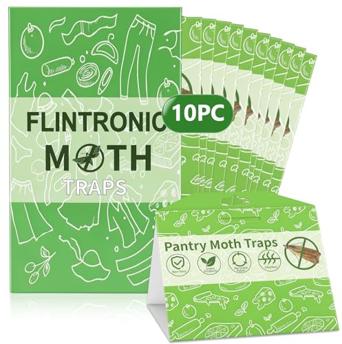 flintronic fällor för matmal, 10 stycken luktfria premium malfälla, effektiv mat mal, för målinriktad upptäckt av angrepp, malfälla mat kök och skafferi