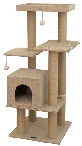 Dehner Lieblinge Katzen-Kratzbaum Nele, ca. 122 x 50 x 50 cm, Jute, beige