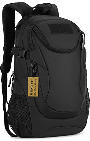 HUNTVP 25L Tactical Backpack Rucksack Tactical Assault Pack Military Bag WR, Black, 25L US
