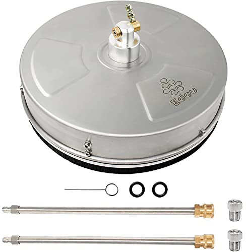 EDOU 15-Zoll-Hochdruckreiniger-Oberflächenreiniger mit Edelstahlgehäuse, einschließlich 2 Hochdruckreiniger-Verlängerungsstabbefestigung, 2 Ersatzdüsen, 4000 PSI