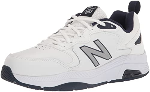 New Balance Men's 857 V3 Casual Comfort Cross Trainer, White/Navy, 12 Medium US