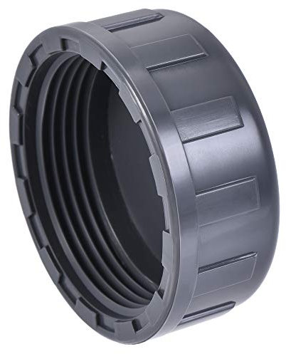 sourcing map PVC Gewindekappe, PT1-1/2 Rund Verschlusskappe mit Innengewinde für Gartenprojekt und Außenwasserleitungsende, Grau