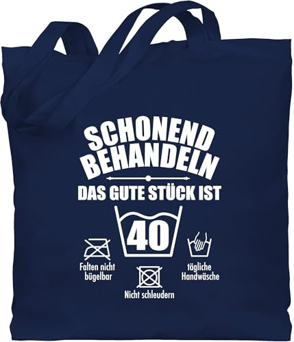 Shirtracer - Baumwolltasche - 40. Geburtstag - Schonend behandeln das gute Stück ist vierzig - weiß
