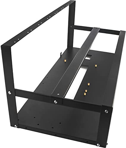 Mining Rig Frame Case 8 GPU mit Antistatikstreifen, Open Air PC Case für ATX/BTX/Flex/ITX/Micro ATX, Support 4 x 12 cm Fan (Nur Rahmen)