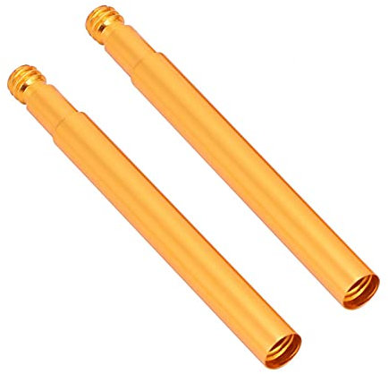 Kuuleyn Fahrrad Presta Ventilverlängerung, Tauchhaken, 2 Stück 60mm Aluminiumlegierung Fahrrad Presta Ventilverlängerung Innenreifenventilverlängerung(Gold)