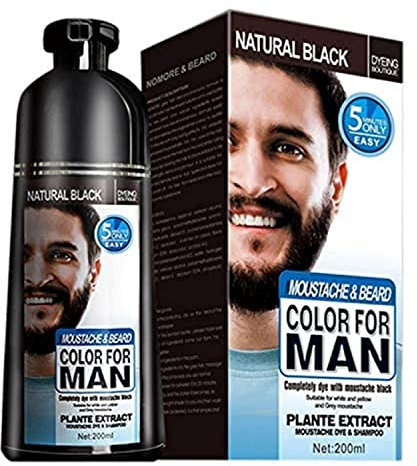 Mokeru Beard Dye Removal Shampoo for Men - Grey & White Hair, 200ML Black