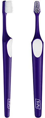 TePe Supreme Compact - Spazzolino da denti a forma conica con setole corte e lunghe per una pulizia ottimale e delicata fino agli spazi interdentali, colore casuale, 1x1