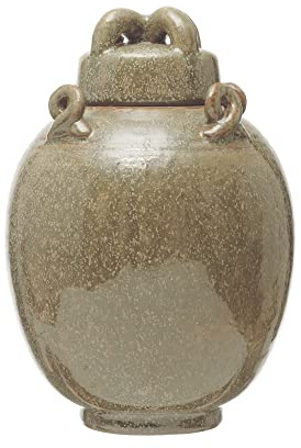 Creative Co-Op Decorative Stoneware Cachepot, Brown Reactive Glaze