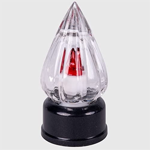 La Briantina Elektrisches Teelicht Domini aus Glas, rotes Blinklicht, Brenndauer 365 Tage