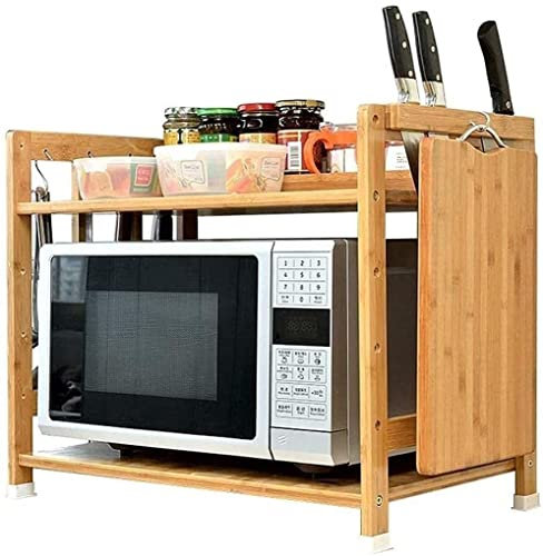 Shelf Kitchen shelf Kitchen Shelf Bamboo Microwave Oven Rice Cooker Seasoning Bottle 2 Layer Storage Shelf Kitchen Amazing