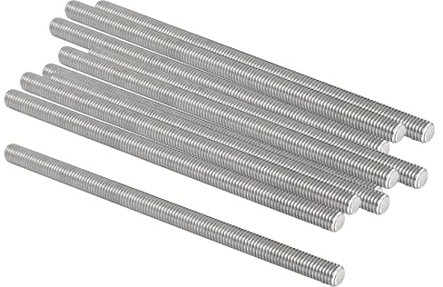 QUARKZMAN 5 Stück Vollgewindestangen M8 x 160mm Außengewindestange Silber | 304 Edelstahl, 1.25mm Steigung, für Bolzen und Klemmen und Aufhänger und U-Bolzen