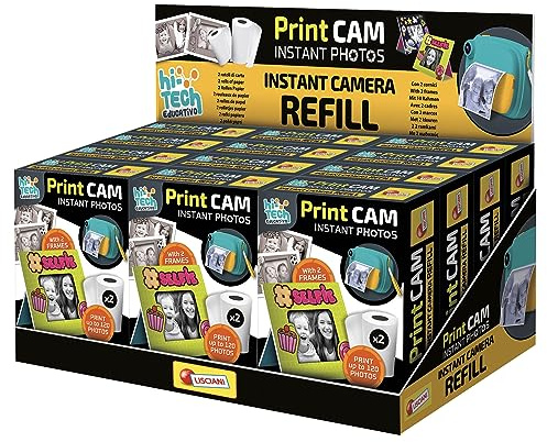 Lisciani - Refills for Hi-Tech Print CAM Instant Photos - For Instant Camera - Hi-Tech Educativo - 120 Photos - Film Paper Rolls - For Children from 5 years old