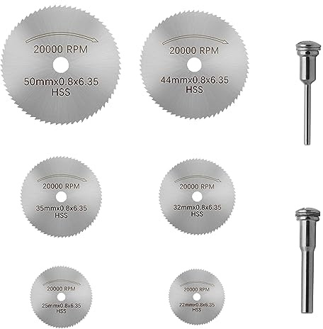 Hochgeschwindigkeitsstahlklingen für Multifunktionswerkzeuge für Rotationswerkzeug; 8PCS kleine Kreissägestahlklingen für das Schneiden von Holz Satz, Kunststoff