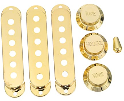 Toyvian 7stücke Teilige Humbucker-goldkappen Tonabnehmerabdeckungen Bass-schutzkappen Aus Metalllegierung Gitarrenzubehör Praktische Tonabnehmer-abdeckungen Gold