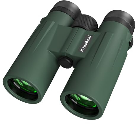 Usogood Verde Prismaticos Profesionales Largo Alcance 12x50 para Adultos - Prismas BaK4 y Lentes FMC,Antideslizante e Impermeable con Prismáticos Potentes para Observación de Aves, Caza, Senderismo