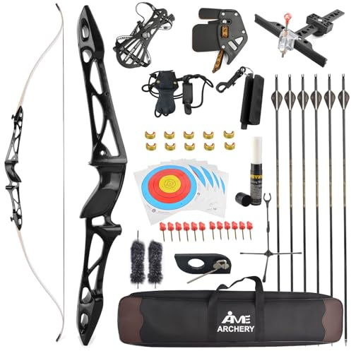 Bogenschießen 66/68/70 Zoll Recurvebogen Aluminium Riser Wettkampfbogen 12-40 Ibs Takedown Recurve-Bogen und Pfeil-Set für die Jagd Targeting Schießen
