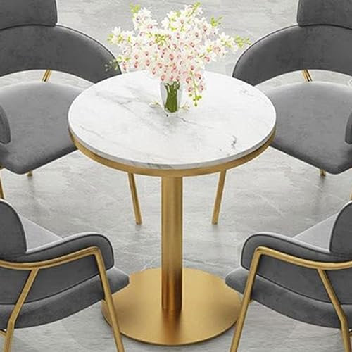 DMCHENGMA Runder Esstisch aus Marmor für die Küchentheke, Frühstücksbar, Kneipentisch, hoher Bistro-Cocktailtisch mit Stabiler Basis, Kleiner Esstisch, hoher Schreibtisch(Size:55x75cm)