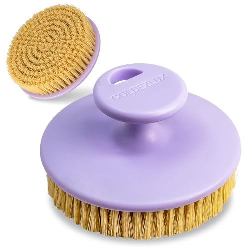 GOLDEZLUX® Beste Körperbürste, Trockenbürste, elegantes Design, trockene Körperbürste, perfekte Größe, bequemer Griff, tierversuchsfreie Premium-feste Nylonborsten, verbessern die Durchblutung, glatte