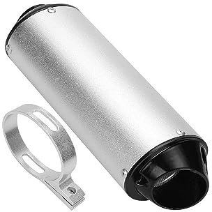ENLIGMA Motorräder Auspuffanlage 1 Set Motorrad Auspuff Schalldämpfer Auspuffrohr Schwanz Abschnitt Silencing System 28mm / 32mm / 38mm Für Dirt Pitbike ATV(Silver 38mm)