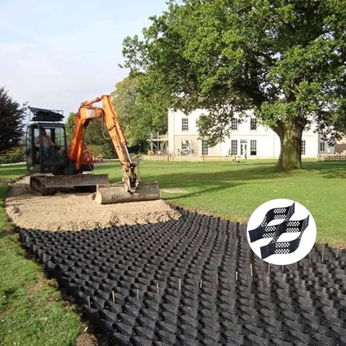 Durchlässiges Pflastersystem für Terrasse, Gehweg, Kies, Bodengitter, Stabilisator für Schuppen, Einfahrt, Parkplatz, ideal für leichte Fahrzeuge, Gras und Kies, 5 x 6 m