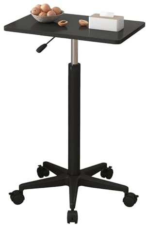 Beistelltisch mit runden Ecken, höhenverstellbar, Metallsockel, Nachttisch für Laptop, praktisches Geschenk für Kaffeeliebhaber (85 - 107 cm)