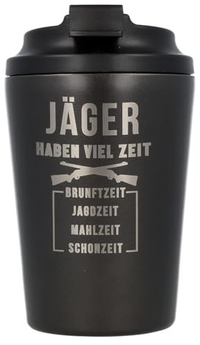 Spruchreif | Thermobecher mit Deckel und Graur Jäger | Edelstahl Isolierbecher | Thermobecher für Unterwegs | Heiß-/Kaltgetränke - 350 ml