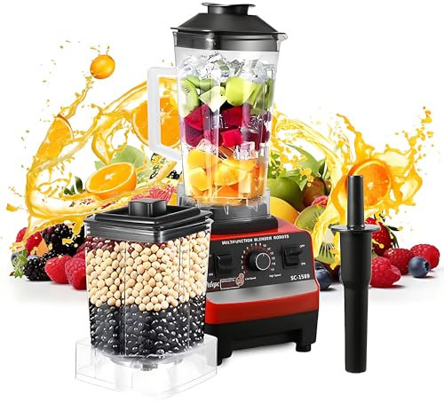 Frullatore Commerciale Resistente, frullatore per frullati, con Motore da 1800 Watt, Grande capacità da 70 Once e contenitori Senza Bpa per Macchina per Rompere Le pareti domestiche Integratore