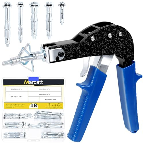 Mardatt 19 Stück 4x32mm 4x60mm 5x52mm 5x65mm 6x52mm Hohlraumdübel Zange Set, Hohlraumdübel Set mit Zange, Montagezange Hohlraumdübel