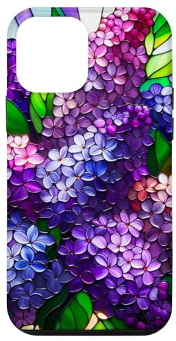 Fiori lilla in vetro colorato Custodia per iPhone 12 mini