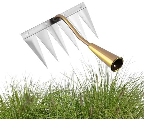 Duroecsain Rastrillo de jardín para eliminación de malas hierbas, herramienta para eliminar malas hierbas | Extractor manual multifunción para nivelar y sembrar, herramienta de jardín portátil