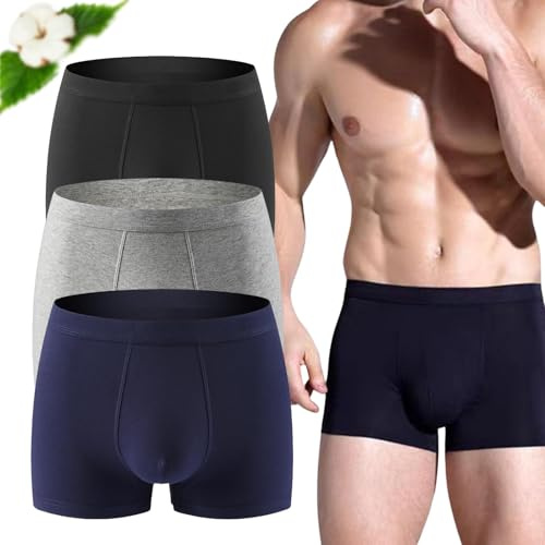 Boxer da uomo ultra assorbenti per incontinenza, biancheria intima per incontinenza, a prova di perdite, lavabili e riutilizzabili (3 pezzi, C, 3XL L)