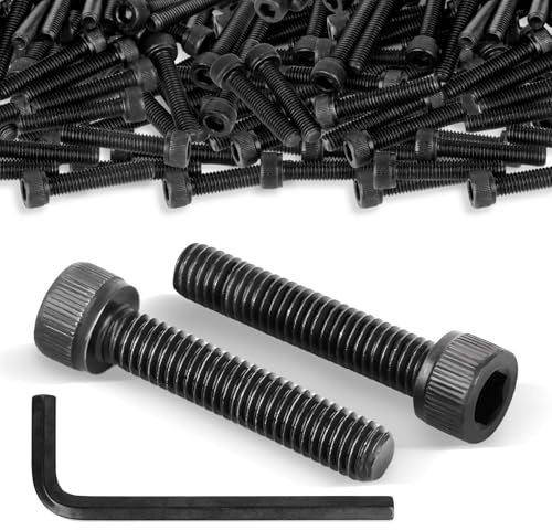 20 tornillos M6 negros cilíndricos, tornillos Allen DIN 912, clase de resistencia 12.9, tornillos de acero de aleación con llave hexagonal para ingeniería mecánica (M6 x 30)