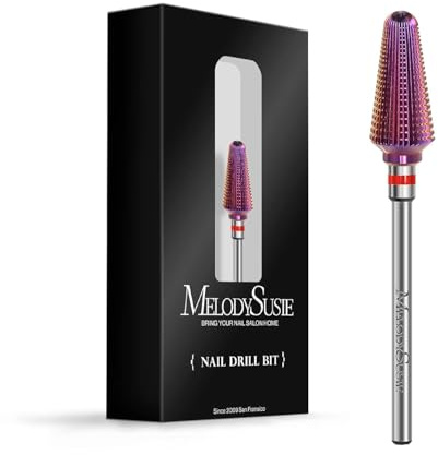 MelodySusie Embouts Ponceuse Ongles 3/32'' à Bout Rond Lisse Petit Fût Carbure - Décapage Rapide Acrylique ou Gel Dur pour Manucure Pédicure Salon, Professionnel et Débutant (violet foncé)