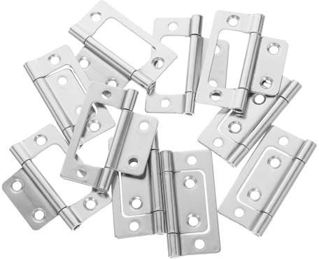 DIYEAH Bisagras para Puertas de Armarios Bisagra Plana Silenciosa de Acero Inoxidable Engrosado 51x25x1.2 Mm Color Lacado para Muebles de Cocina 10 Piezas