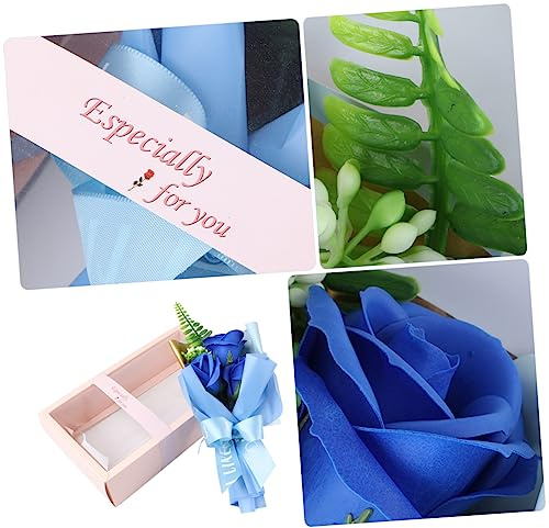 HOODANCOS 1 Set Rosa de Jabón Flor Preservada Caja Obsequio Adorno Floral para Boda San Valentín
